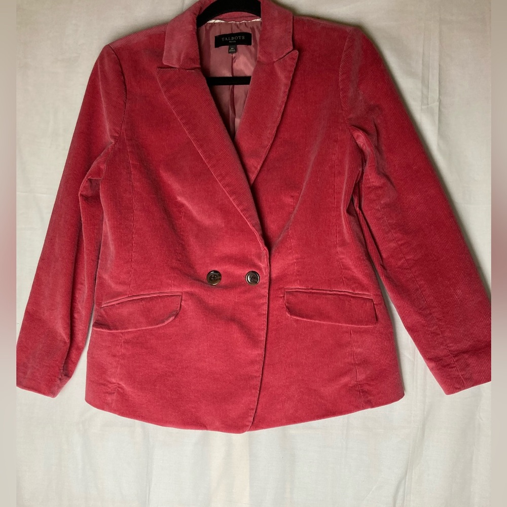 Talbots pink coral Corduroy Blazer